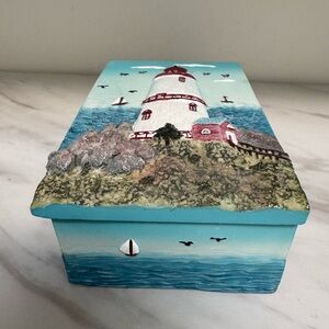 Handcrafted Lighthouse Ceramic Decorative Box